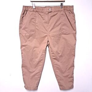 Universal Standard Large Breezy Weekend Tapered Tan Trouser Pants Khaki